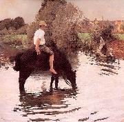 Muenier, Jules-Alexis Young Peasant Taking his Horse to the Watering Hole china oil painting reproduction